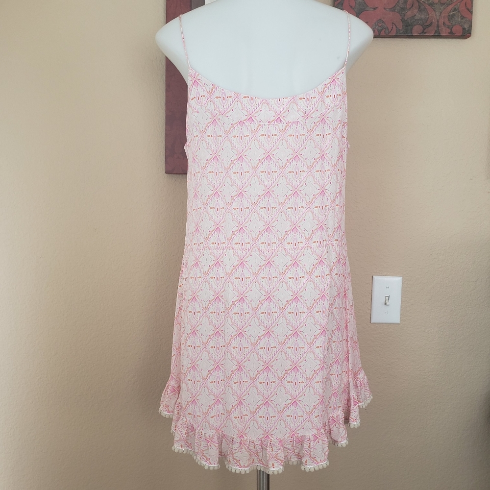 Athena Procopiou dress Pink Silk Floral Tassles Size 1 US Small - Picture 6 of 12